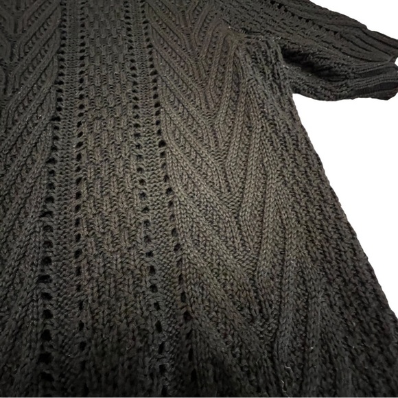 SANCTUARY Open Stitch Crewneck Black Sweater, Size Medium - Picture 9 of 14